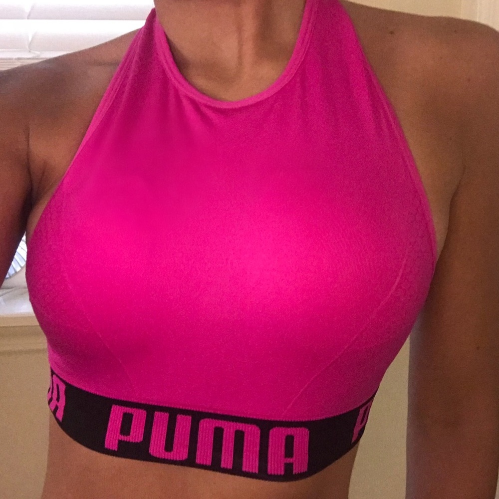 Bright Pink Puma Sports Bra